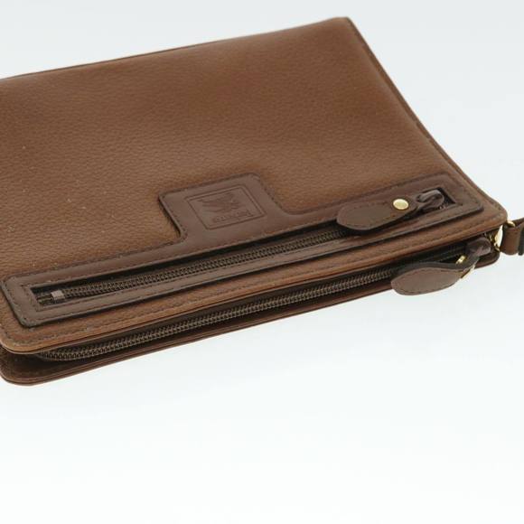 Burberrys Clutch Bag Leather Brown Auth 51663 - Picture 6 of 16